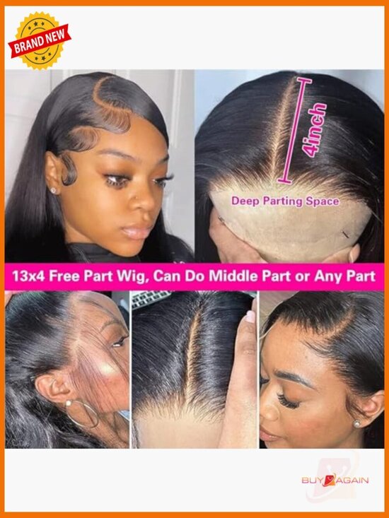28 Inch Body Wave Lace Front Wig Human Hair Pre Plucked Transparent 13x4 Lace